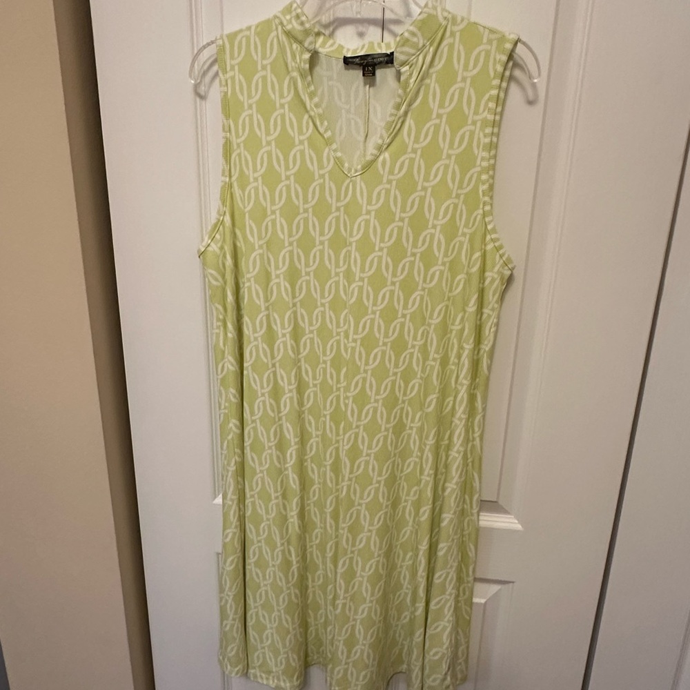 Livingston Avenue Light Green Chain Pattern Dress